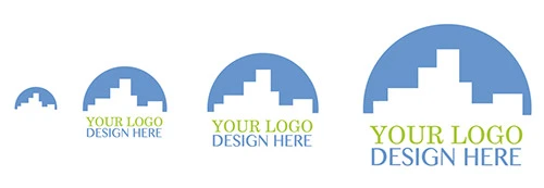 different sized logos